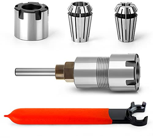 MEIGGTOOL 1/4 Inch Shank Router Bit Extension Collets ER20M Extender Chuck Converter Adapter, Convert 1/2-Inch & 1/4-Inch Shank Bits for Milling Lathe Tool Workholding and CNC Engraving Machine
