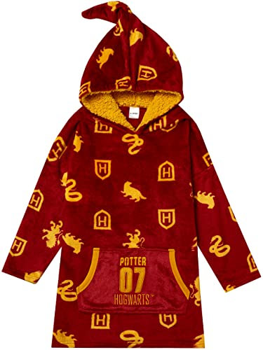 Harry Potter Kinder Bettdecke Kapuzenpullover Übergroße Fleece Hogwarts Rot Einheitsgröße Für Jungen oder Mädchen