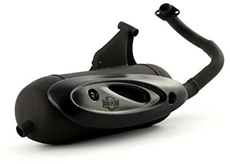 Système d'échappement complet SITOPLUS avec homologation, acier compatible avec Piaggio Fly 50 AC 2005-2005 / Typhoon/Aprilia SR 50 Motard 2-temps 2012-2017 / Zip 2-temps 2009-2012