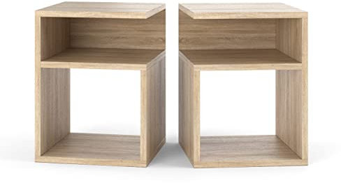 MRBLS Nachttisch 2er Set Boxspringbett Nachtschrank Nachtkommode Modern Möbel ohne Schubladen für Ihr Schlafzimmer, Wohnzimmer Beistelltisch Einfacher Sofatisch (Sonoma) – 32 x 40 x 30 cm (B/H/T)
