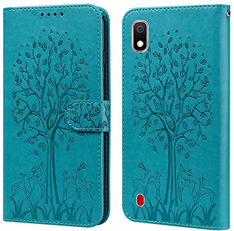 BOLELAW Hülle für Samsung Galaxy A10 – Stoßfeste PU Leder Flip Wallet Case mit Magnetverschluss, Standfunktion & Kartenfächern, ideal für den Alltag, Blau