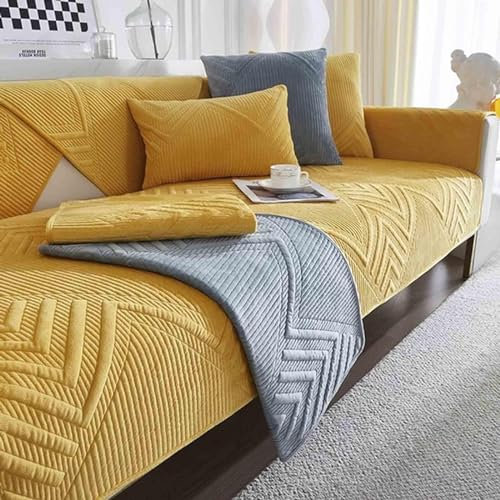 YWQJL Sofabezug Antirutsch,Sofaschutz Sofaschoner,Kratzschutz Hund Katze Überwurf Hundedecke Ecksofa Sofa Schutzdecke Schonbezug Sofa Abdeckung Sofaüberwurf Couchhusse,Gelb-70x150cm