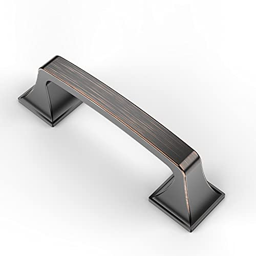 9BUILD 10 Piezas Tiradores de Cocina Bronce Al Aceite - Distancia del Agujero 76mm para Armarios, Cajones, Baño, Dormitorio y Oficina - Tiradores de Muebles EU0037
