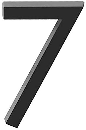 4 Inch Self-adhesive Door House Numbers 3D Mailbox Numbers Stickers Street Address Number for Mailbox Signs Chrome Plated (Black-7)