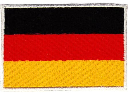 Flagge Deutschland Aufnäher zum aufbügeln oder aufnähen Bügelbild Aufbügler für Kleidung gestickter Bügelpatch Applikation Germany Patch Größe 7,3 x 4,9 cm