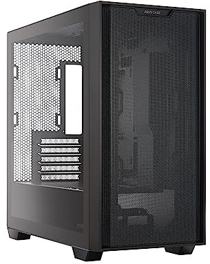 ASUS A21 Micro-ATX Case Black Edition Supports Graphics Cards up to 380mm, 360mm Coolers, & Standard ATX PSUs, Porous Front-Panel Mesh, Compatible with New BTF Hidden Connector Technology