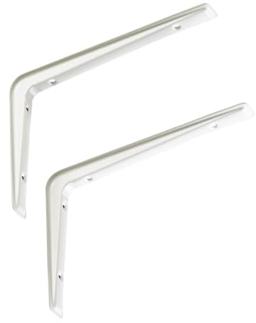 SOTECH 2 Stück Regalkonsolen RK15 weiß 221 x 157 mm | Regalwinkel Regalträger Wandkonsolen Regalhalter Konsolen Winkel Regalhalterung