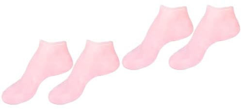 FOMIYES 2 Pares De Calcetines Gel De Silicona Gel Hidratante Botines Spa Suavizar Cuidado De La Belleza Titanio Oreja Selección Hidratante Talones Mangas Aceite Esencial Rosa