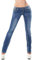 Noir Triple xxx Pantalon coupe droite pour femme Taille basse Taille 36-44, Bleu 90-3b, 36