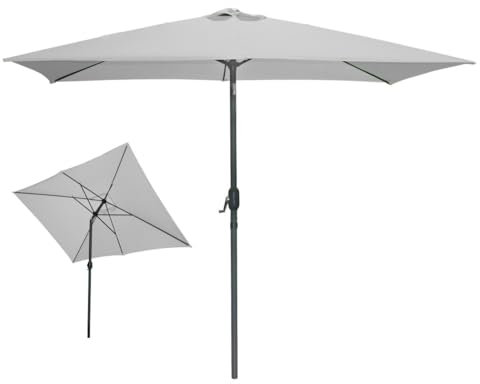 Meublorama Parasol inclinable rectangulaire gris clair 200x300cm