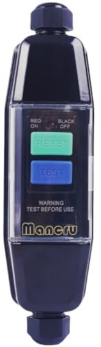 Inline-RCD-Stecker, Zwischensicherheitsschalter, Fehlerstromschutz, IP66, für Elektrowerkzeuge im Freien (Auslösestrom 10mA)