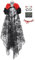 Evolyline Halloween schwarzer schleier halloween kostüm damen dia de los muertos kostüm damen tag der toten schleier gruselig Künstliche Blumen Rose Spitzen skelett schleier für Halloween Party