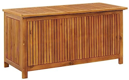 prissent Garten-113x50x58cm Akazie holz Holz Sitzbank Outdoor Auflagenbox Holz Sitztruhe Garten shed Gartenbox Groß Storage Boxes Sitztruhe mit Stauraum