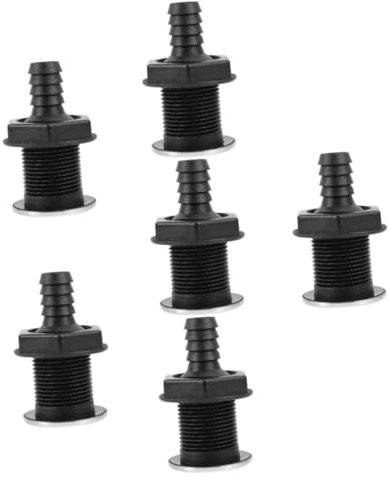 VANZACK 6pcs Yacht Discharge Outlet Bilge Drain for Boats Waste Outlet for Yachts Rvs and Campers Heat-resistant Design for Use