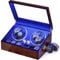 BEWISHOME Uhrenbeweger für Automatikuhren, Automatische Uhrenbeweger Box mit LED-Licht,4 Uhrenbeweger mit leisem Motor und 6 extra Speicherplätze,Luxuriöser Automatik Uhrenbeweger,Watch Winder ESYQ01Y