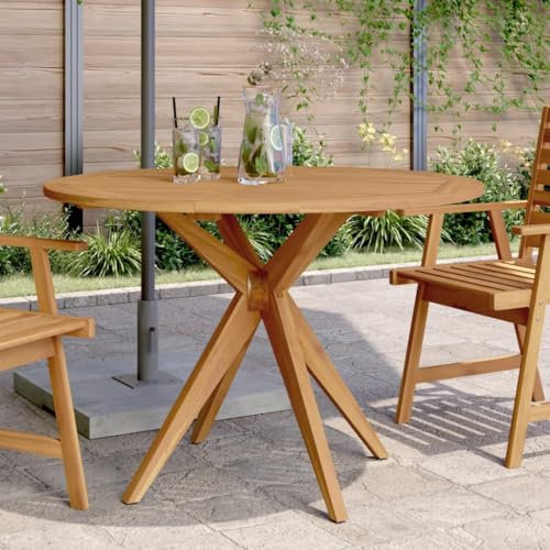 LXYZWRW Outdoor Möbel Gartentisch Rund Ø110x75cm Massivholz Akazie Outdoor Tische