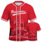 Baseball-Trikot, Stadt, Nacht, Skyline, bedruckt, Bekleidung für Herren, Fans, Geschenke, S-2XL, Rot/Weiß, XL