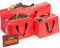 Festive Fix Christmas Tree Bag 3pc Storage Bag Set for Tree, Decorations & Lights, Multipurpose Heavy-Duty Waterproof Material with Reinforced Handles & Zippers - Jolly Red 3pc Set