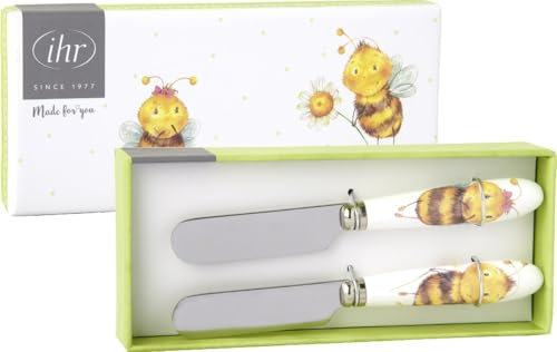 IHR Ideal Home Range Buttermesser Set Motiv: Sunny Bee light green - Bienen