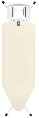 Brabantia Bügelbrett C 124 x 45 cm –Ecru | 100% Fairtrade-Baumwolle | Stabiles großes Bügelbrett | Faltbar, höhenverstellbar, solide Dampfbügeleisenablage | Fairtrade, C2C Zertifiziert