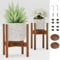 Semiocthome Adjustable Bamboo Plant Stand Indoor with Removable Tray, Wooden Flower Stand, Pot Holders Fits 20cm to 30cm Pots, Indoor Plant Stands for Living Room, Bedroom, Kitchen, 2 Pack - Walnut