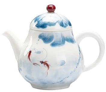Tetera Infusiones Tetera de estanque de loto pintada a mano de 145ml, tetera Zen de porcelana blanca pura hecha a mano, tetera, accesorios Cha, adornos, té de hojas sueltas más empinado Teapot