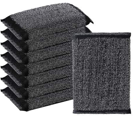 JDCMEI 8 Stück Draht Spülschwamm Topfreiniger, Edelstahl-Draht-Scheuerschwamm, Zweiseitig Putzschwamm, Stahlschwamm Wiederverwendbar, Multipurpose Kratzfeste Waschschwämme für Töpfe, Geschirr, Spülen