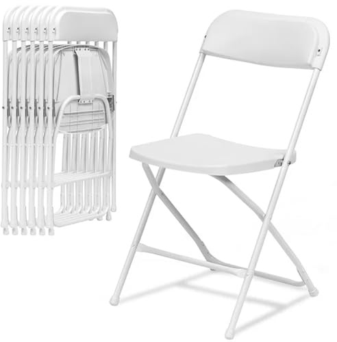 Asdsed Klappstuhl 6er Set, Wasserdicht Stabil Campingstuhl bis 160 kg, Platzsparend, Leicht und Praktisch Gartenstuhl Stabil Klappstühle für Außen Innen Balkon Küchen Esszimmer, Weiß