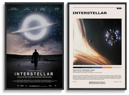 Generisch 2 PCS Classic Movies Inter-stellar Poster Für Zimmer, Ästhetische Leinwand-Wandkunst, Schlafzimmer-Dekor Poster 16x24inch(40x60cm)