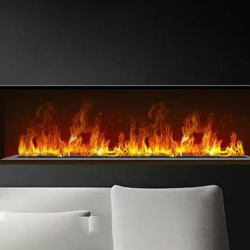 Gavscient Chimenea de Vapor de Agua, Inserto Decorativo con Llama Atomizadora 3D, Control Táctil/Remoto, Panel Superior Ultrafino de 3mm 1.2m