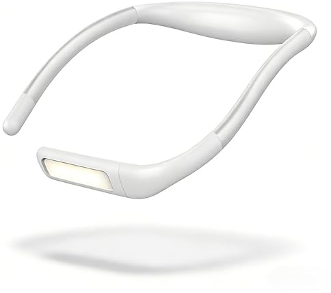Telituny Lampe de Lecture Tour de Cou Rechargeable, Liseuse Lampe LED USB Flexible, Lampe de Cou Tricot con 3 Couleurs et Intensité Réglable en Continu, pour Tricoter, lire, Coudre ou Réparer