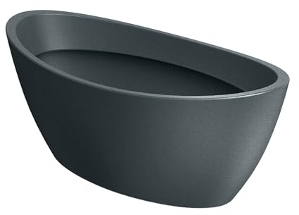 Well Home Maceta de Rotomoldeo Aria Oval Grafito 40x20x16