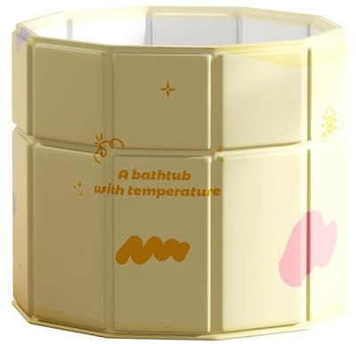 Faltbare Badewanne Gelb 70x70cm, Foldable Bathtub Adult, Tragbare Faltbare Badewanne, Separates Familienbadezimmer, SPA-Wanne, Einweichen, Keine Installation für Zuhause und Draußen