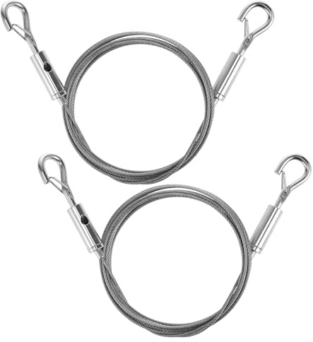 2 Pezzi Cavi Acciaio Inox con Doppio Gancio,Corda Métallique Regolabile Fune Métallique per Appendere Pittura,2 m Corda in Acciaio Inox di Sospensione per Fili Stendibiancheria Specchi,Luci