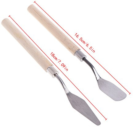 ZwaitL Palette Spatula 2Pcs Picture Drawing Art Creation Accessory Supplies for 3D Printer Removal Tool Gift Supplies Oil Painting Scraper Stainless Steel Paint Set Mixing