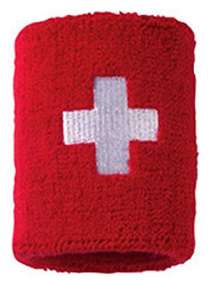 Wuerfel24 Schweißband/Armband/Handgelenkband SCHWEIZ/SUISSE mit Flagge 1 Stück