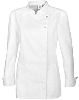 BP Gourmet 1544-400-21 Kochjacke für Damen - Langärmelig - 65% Polyester, 35% Baumwolle - Standard Passform - Größe: L - Farbe: weiß