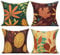All Smiles Kissenbezug 4 Stück 45x45cm Ahornblatt Herbst Orange draußen Leinen Dekorative Kissenhülle Zierkissenbezüge für Sofa Schlafzimmer Wohnzimmer Auto Zuhause Dekoration