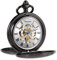 TREEWETO Taschenuhr Unisex Taschenuhr mit Kette Analog Mechanisch Handaufzug Doppelscharnier Antik Römische - Schwarz Blau