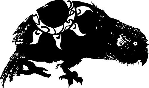 Wandtattoo: 'Kakapo' – Vogel, Neuseeland, Papagei //Farbe und Größe (Schwarz - 300 mm x 180 mm)