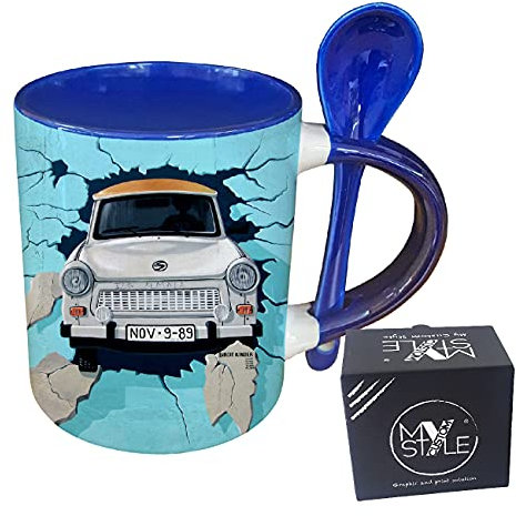 My Custom Style Tazza Blu+cucchiaino#Arte-Graffiti#325ml