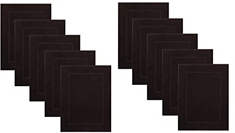 Betz 10 Stück Badvorleger Badematte Badteppich Duschvorleger Frottee Premium 100% Baumwolle Größe 50x70 cm Qualität 650g/m² Farbe Dunkelbraun