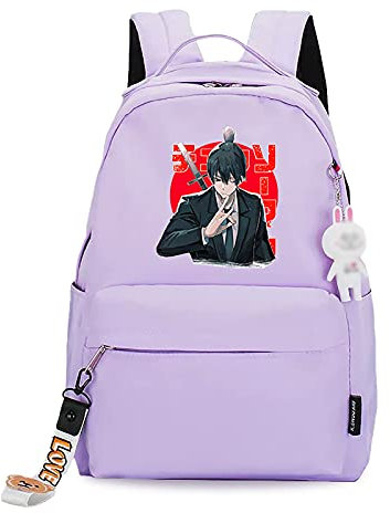 jiminhope Anime Chainsaw Man Backpack Computer Bag Chainsaw Man Rucksack Denji Power Aki Daypack Pochita Bookbag Laptop School Bag for Boys Girls Men Women 29cm*14cm*41cm
