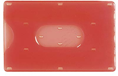 ONE SHOP di Bracalente Piero Porta tessere in plastica rigida per carte di credito e tessere magnetiche patente green pass (PN284 FIRM) (50 PZ) (ROSSO)