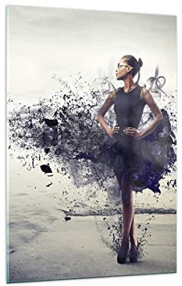 Bilder auf Glas 70x100cm Glasbild Afrika modell schönheit komposition Groß Wanddeko Bild im Glas Schlafzimmer Küche Deko Wandbilder Dekoration Wohnzimmer Modern Wall Wand Kunstdruck Art GPA70x100-2623