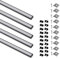 5er Pack, Aufbau Aluminiumprofil 1m 14x7 schwarz, für LED Lichtband