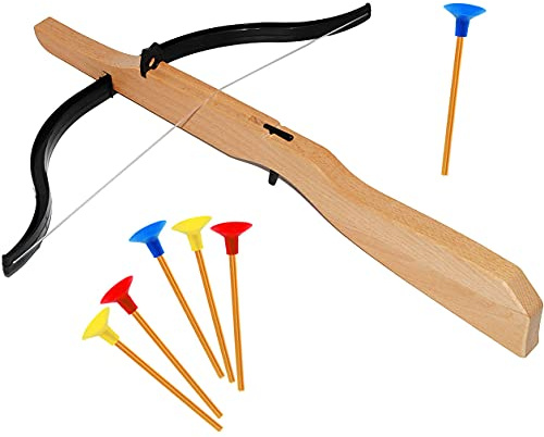 alles-meine.de GmbH Holzarmbrust - incl. 6 Pfeile - für Vogelschießen - Bogenschießen/Ritterspiele/Pfeil & Bogen - Armbrust Holz Pfeile - für Kinder & Erwachsene - sicher mit..
