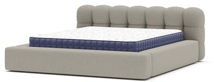 Siblo Bett 180x200 cm - Modern Polsterbett - Doppelbett mit Bettkasten und Lattenros - Zelda Kollektion - Robust Bett mit Stauraum - Bettgestell aus Holz - Grau