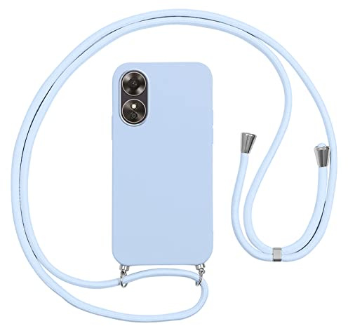 Vauki Coque pour Oppo A17 avec Cordon,Etui Silicone Souple Antichoc Housse avec Collier Bandoulière Chaîne Lanière,Téléphone Étui Case Cover de Protection pour Oppo A17 6.56, Lila