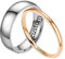 Homxi Hochzeitsringe Gravur,Ring Edelstahl Set 2/6MM Silber Rosegold Ring mit Rund Poliert Ringe für Paare Damen 52 (16.6) + Herren 54 (17.2)